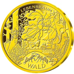 „Lebensraum Wald“ – die neue Gold-Ergänzungsprägung 2023 zur 5€-Münzserie