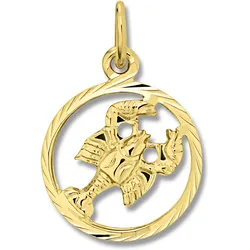 Sternzeichen-Anhänger ONE ELEMENT "Krebs Sternzeichen Anhänger aus 333 Gelbgold", gold, Schmuckanhänger, Damen, Krebs, Gelbgold 333, Damen Gold Schmuck Krebs