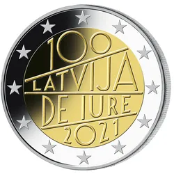 Lettland 2021: 2-Euro Gedenkmünze "100 Jahre Anerkennung von Lettland"