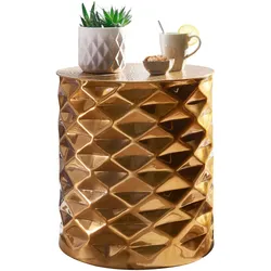 KADIMA DESIGN Beistelltisch ENNS: Orientalischer Couchtisch, Aluminium, Hammerschlag-Strukturen, Stabilität und Langlebigkeit