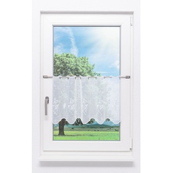 Scheibengardine Exotisch " (Bx H) 144cm * 40cm" Weiß/weiß