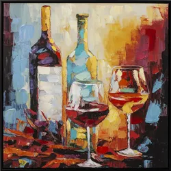 Gemälde GESELLIGKEIT (BHT 62.50x62.50x4.50 cm) - bunt - BHT 62.50x62.50x4.50 cm